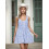 (M, Sky Blue) Robe débardeur rayée sans manches. 10