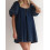 (M, Dark Blue) Robe en jean look décontracté. 4