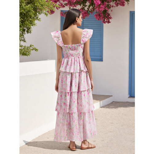 (L, Pink) Robe fleurie pour et l'été. 1