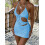 (S, Blue) Robe moulante mini les soirées. 4
