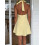 (S, Yellow) Robe courte fleurie Vêtements décontractés. 4