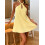 (S, Yellow) Robe courte fleurie Vêtements décontractés. 3
