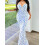 (S, Blue) Robes longues moulantes le printemps. 4