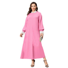 (XL, Pink) Dámské šaty Abaya arabském stylu.