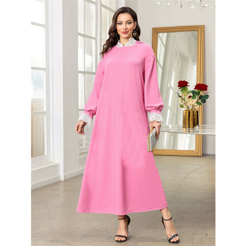 (XL, Pink) Dámské šaty Abaya arabském stylu. 2