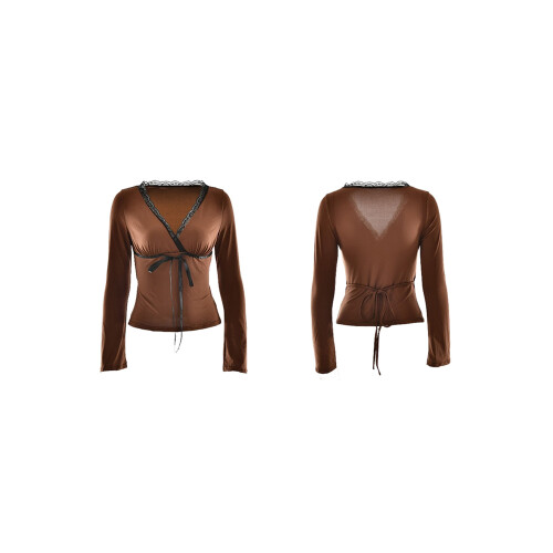 (M, Light Brown) Hauts d'automne pour chemise élégante 1