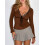 (M, Light Brown) Hauts d'automne pour chemise élégante 3