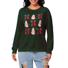 (S, Green) Pull de Noël ample, décontracté