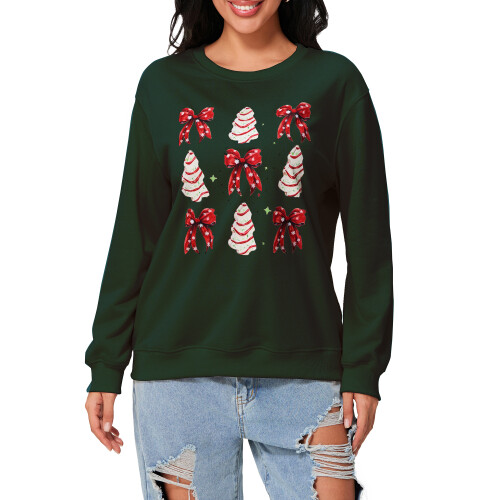 (S, Green) Pull de Noël ample, décontracté