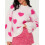 (XL, Pink) Pull ample femme, automne hiver 2