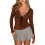 (L, Light Brown) Hauts d'automne pour chemise élégante 1