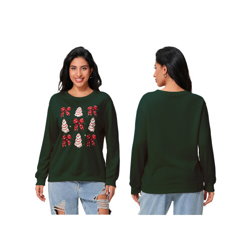 (S, Green) Pull de Noël ample, décontracté 1