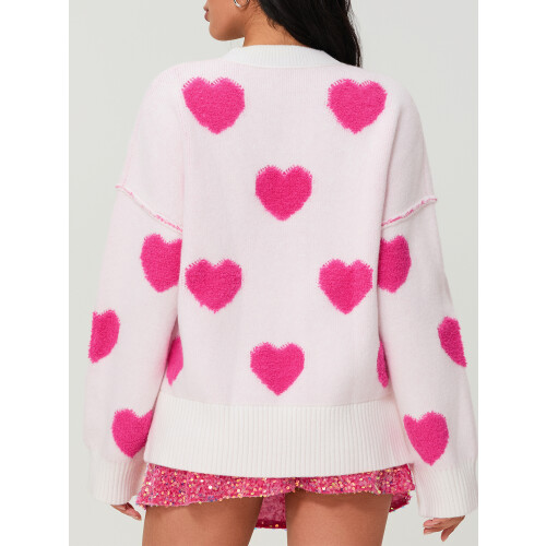 (M, Pink) Pull ample femme, automne hiver 2