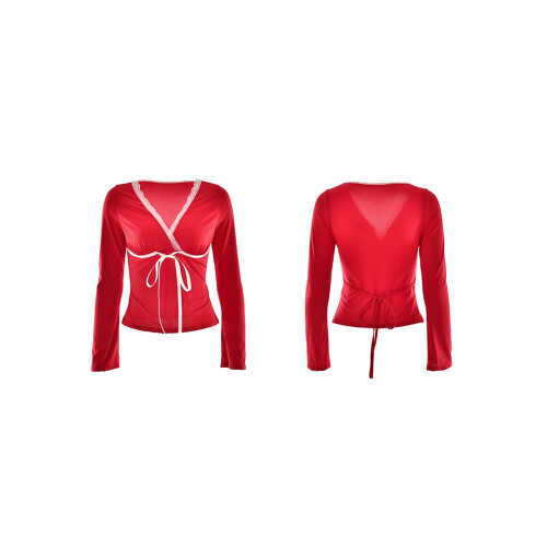 (S, Red) Hauts d'automne pour chemise élégante 1