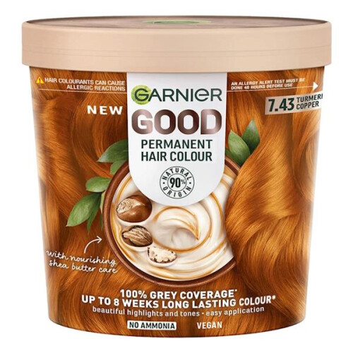 Garnier 3 x Garnier Good Permanent Hair Colour 7.43 Turmeric Copper