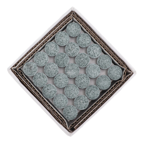 50pcs Billiard Cue Tips 9.5mm Leather Grey with Storage Box