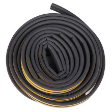 Cinghia sigillante in gomma a forma D da 13 m, nera, EPDM, isolamento dalle intemperie, D9x6