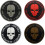 2PCS One Shot One Kill Tactical Morale Patch Grey PVC Skull Hook Back Durable Outdoor Style 5