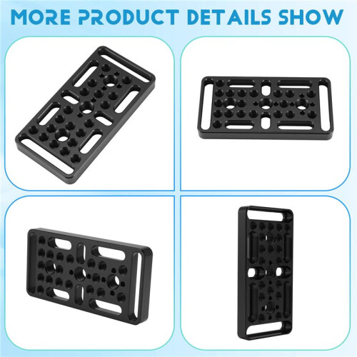 Quick Release Plate Multi-Function Expanding Cold Shoe Cheese Plate Double Hole Tube Clamp Tripod Adapter Plate 2