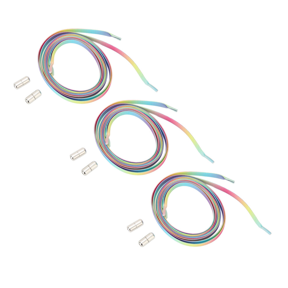 Elastic Tieless Shoe Laces 6 Pairs for Kids & Adults, 105cm