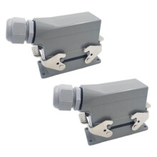 2X Rectangular Heavy Duty Connectors HDC HE 10 Core Pin 16A 500V Waterproof Aviation Plug Side Connector,HDC-HE-010