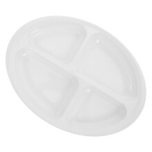 Divided Plates for Elderly with Non Slip Stable Base Spill Resistant Easy Clean White Dinnerware