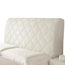 Elastic Headboard Cover Beige 200cm Stretchable Bed Headboard Protector with Full Protection