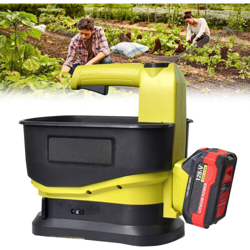 Handheld Seed Spreader 5.5L Cordless Lawn and Fertilizer Spreader with Adjustable Width