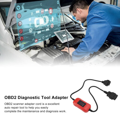 12-24V Schwerlast-LKW OBD2 Adapterkabel 43cm Rot 2