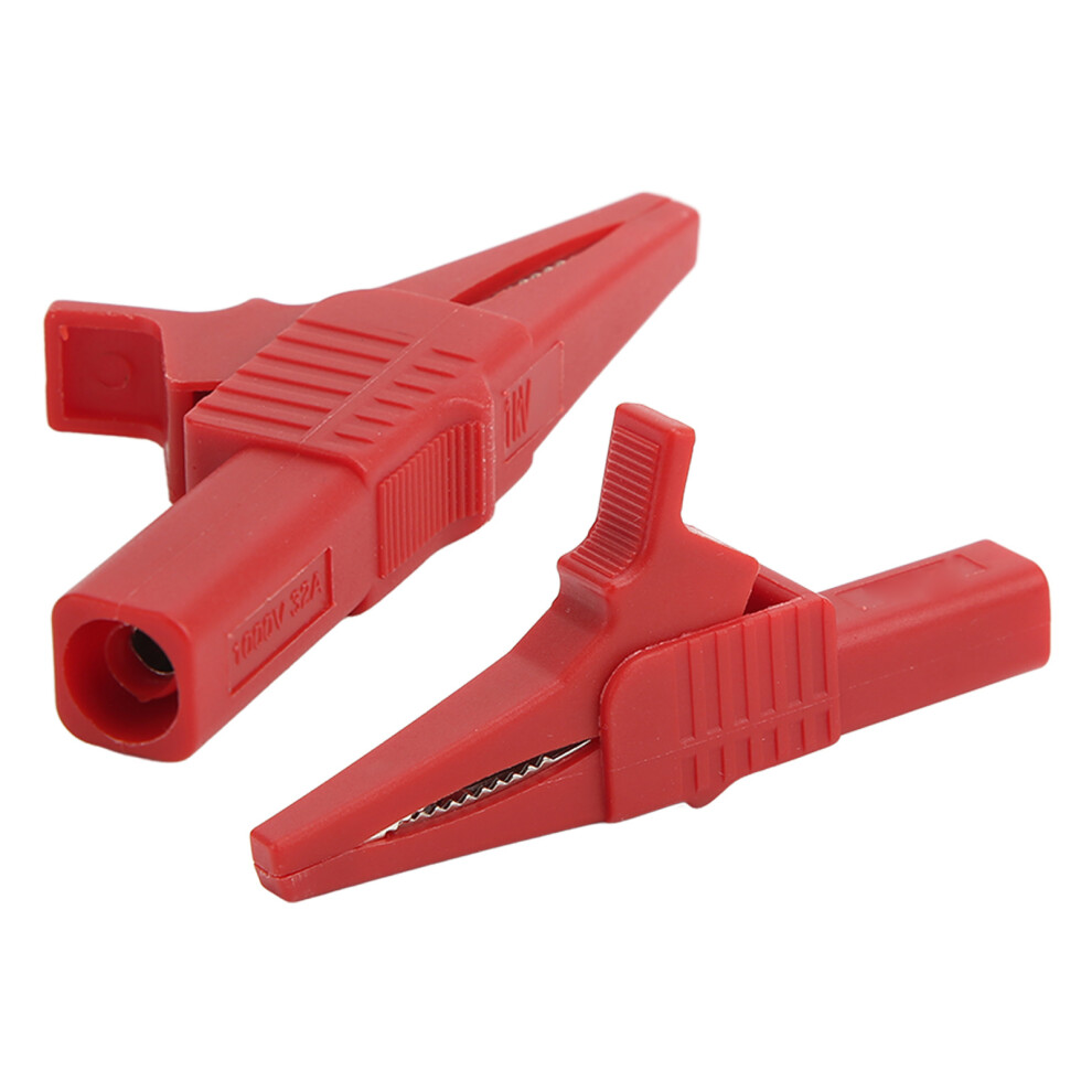 5Pcs J.60039 Safety Test Clips With 4Mm Socket, 1000V/32A, Red 3201376057361