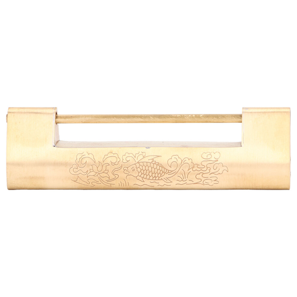 Brass Antique Padlock With Key, 8Cm Spacing, 12X3.4cm 9481376057934