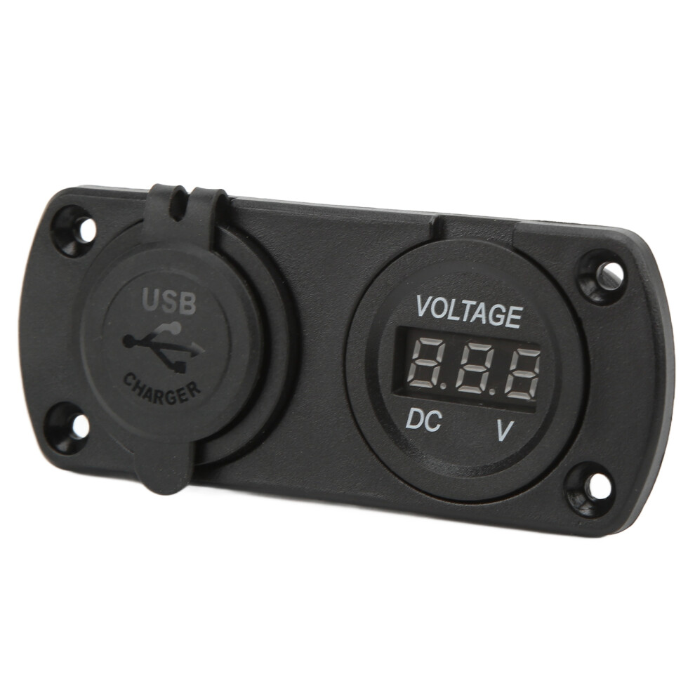 Fast Car Charger Voltage Gauge Dual Usb 12-24V Waterproof 2.1A For Motorcycles 8491376060033