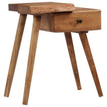 Mesa de noite, criado-mudo, cômoda, armário, móvel de quarto, madeira de acácia maciça 45 x 32 x