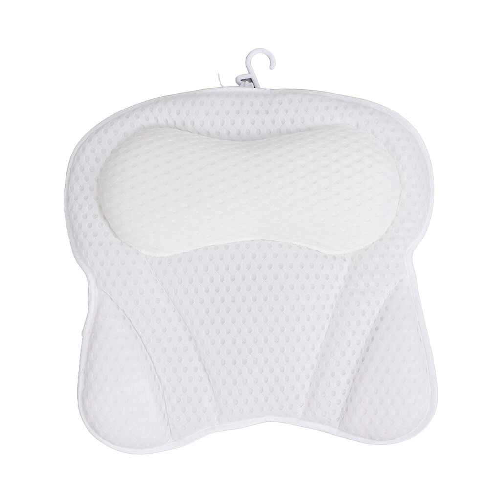 Bath Pillow with Neck Head Back Support Ergonomic Bathtub Cushion Breathable Air Mesh Quick Drying Material Non Slip Bath Pillow with Strong Suction