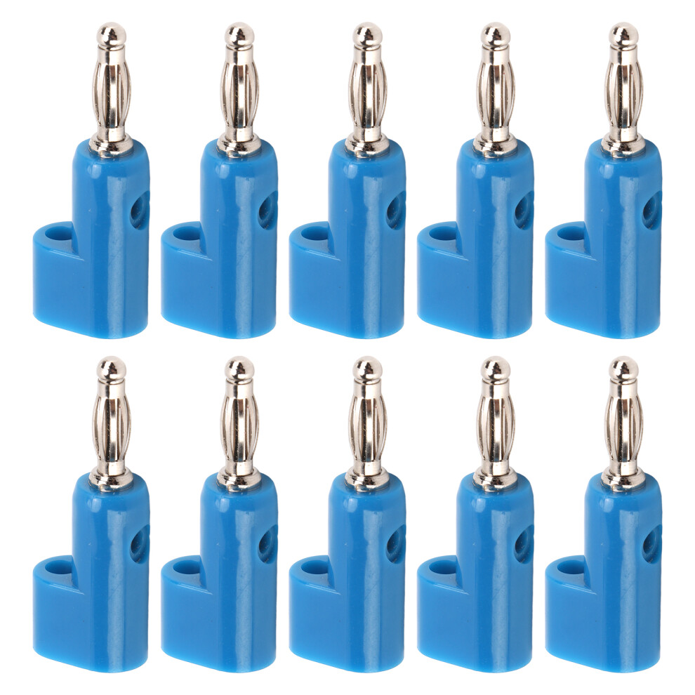 10Pcs 4Mm Blue Stackable Banana Plug Connectors Solderless For Security Use 8721376062448