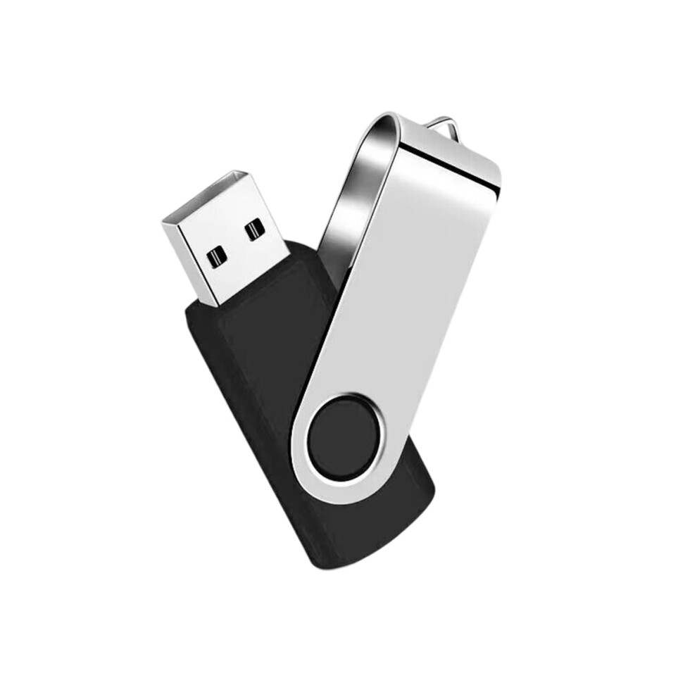 Capless Design Usb Flash Drive With Integrated Loop, Swivel Memory Stick For Secure Data Transfer, Mini Design For Compact Carry, Plug And Play Black 9009791593808