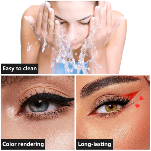 τεμάχια σφραγίδα eyeliner, μακράς διαρκείας και ανθεκτική στο λάστιχο, μολύβι eyeliner, 2