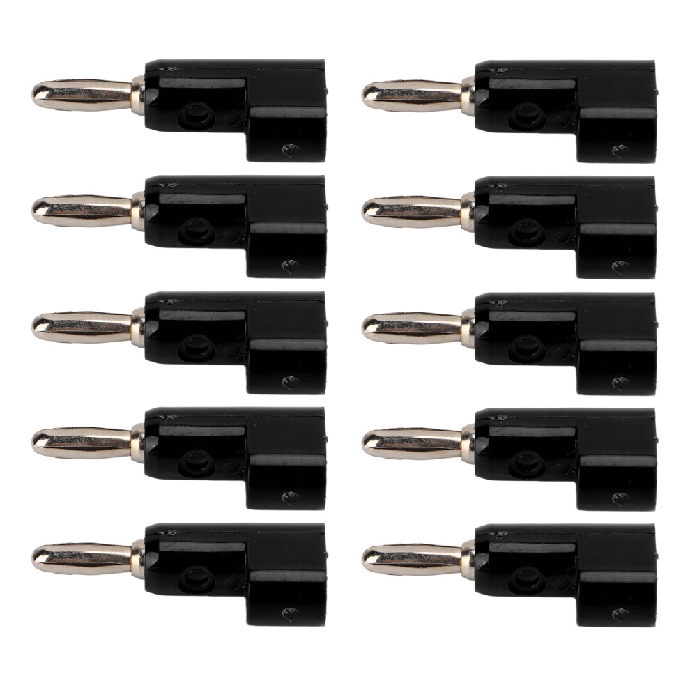 10Pcs 4Mm Black Solderless Banana Plug Stackable 24A 30V/60V 8761376062772