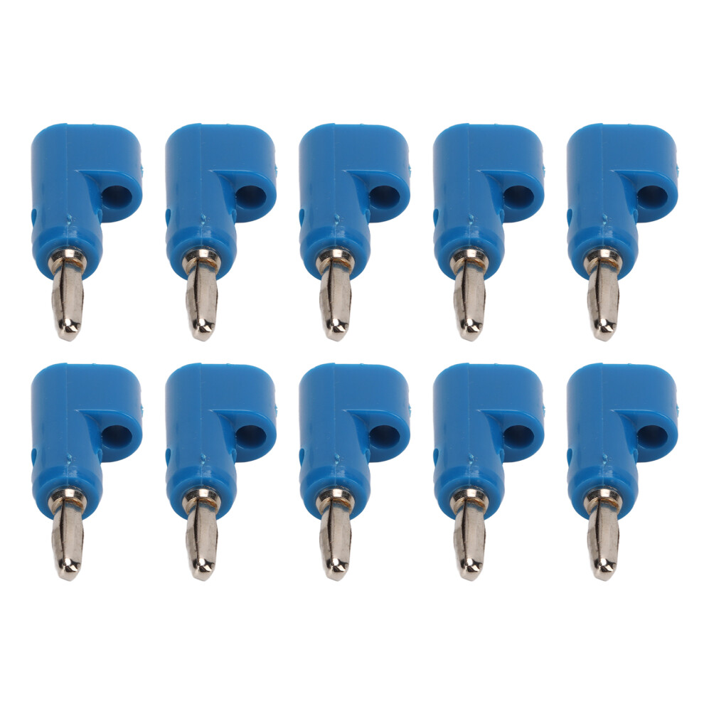 10Pcs 4Mm Solderless Banana Plugs Set, Open Screw, 24A, Blue 4941376062864