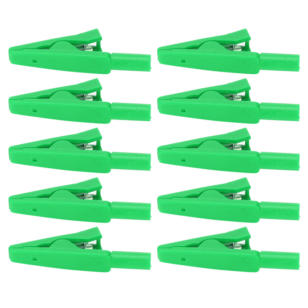 10Pcs Safety Clip 2Mm Banana Jack Rear Testing Clamp, Pure Copper Green 7631382288477