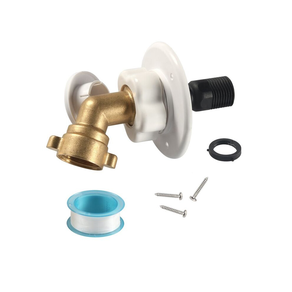 Rv City Water Fill Inlet Flange Brass With Hose Elbow Check Valve Hookup Connector For Trailer Marine, 45 Degree 6032002313172