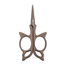 Tesoura de Bordado Vintage com Lâminas de Aço Inoxidável e Pontas Afiadas para Cortar, Aparar e Fazer Bordados. Cabo Confortável e Resistente à