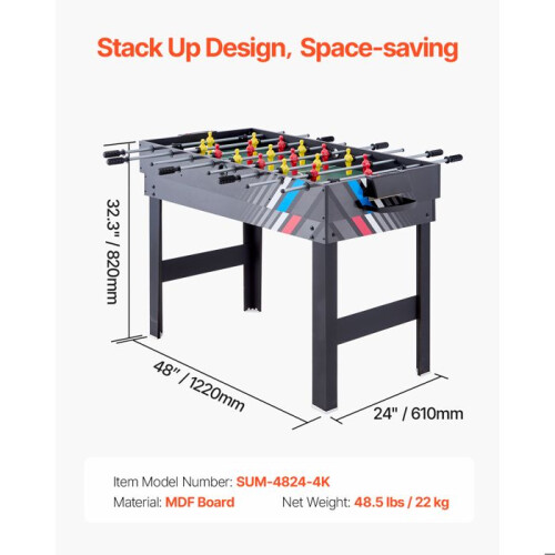 Mesa de Jogo Combinada 4 em 1 - DUOKU - 48 Polegadas - Air Hockey - Sinuca - Pebolim - Ping-Pong 1