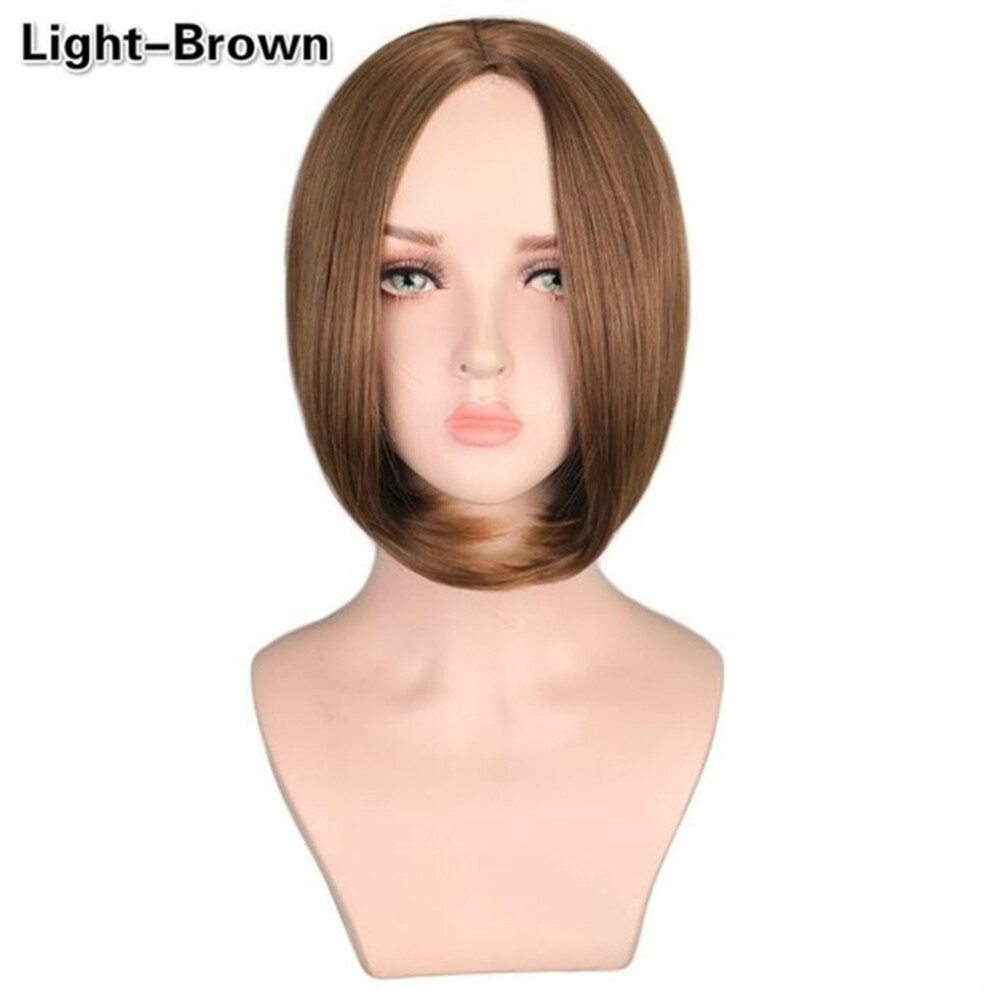 Silky Soft Synthetic Wig for Women, Middle Part Natural Looking Bob Wig with Adjustable Cap, Heat Resistant Daily Use Wig for Cosplay and Performance