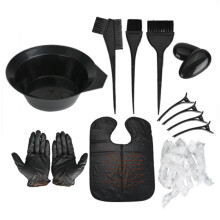 Haarfärbeset für den Salongebrauch, komplettes Haarfärbewerkzeug inklusive Haarfärbepinsel, Kunststoffumhang, Ohrenschutz, Handschuhe,