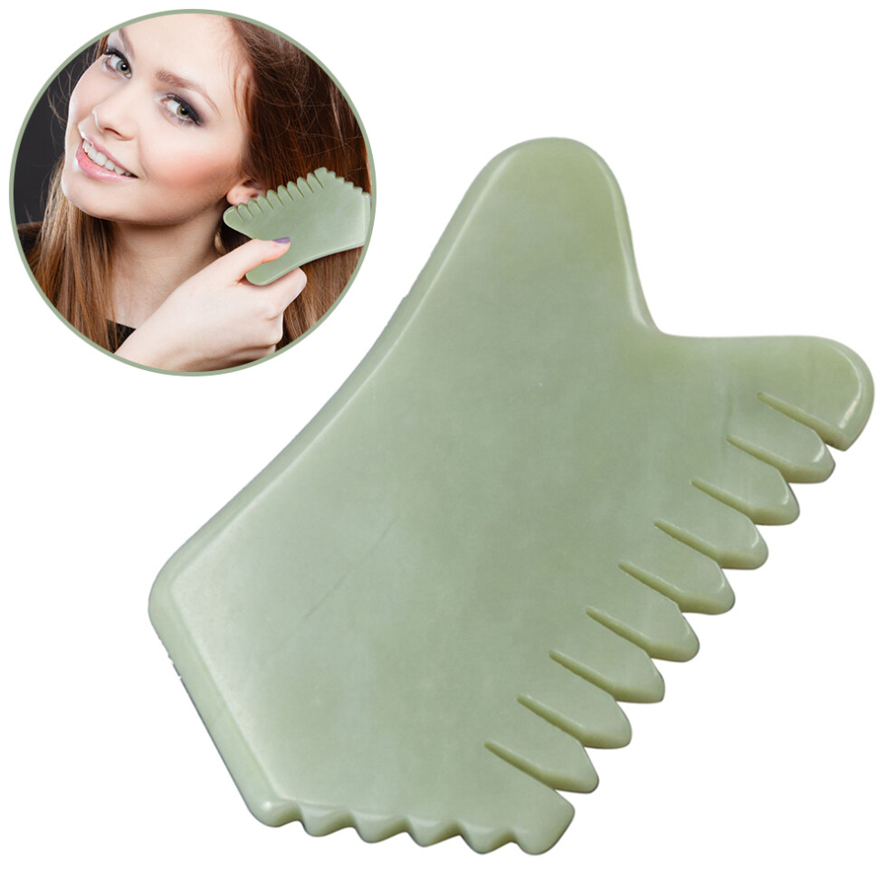 Handheld Gua Sha Scalp Comb, Jade Massage Tool for Traditional Chinese Massage Theory & Full Body Treatment, Non-Toxic Natural Jade Material for Home