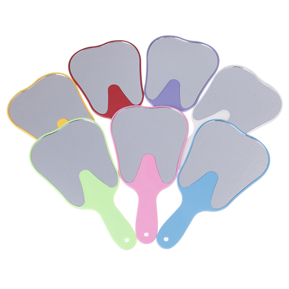 Yellow/Pink/Red Hair & Dental Molar Tooth Hand Mirror With Handle For Salon & Dental Offices