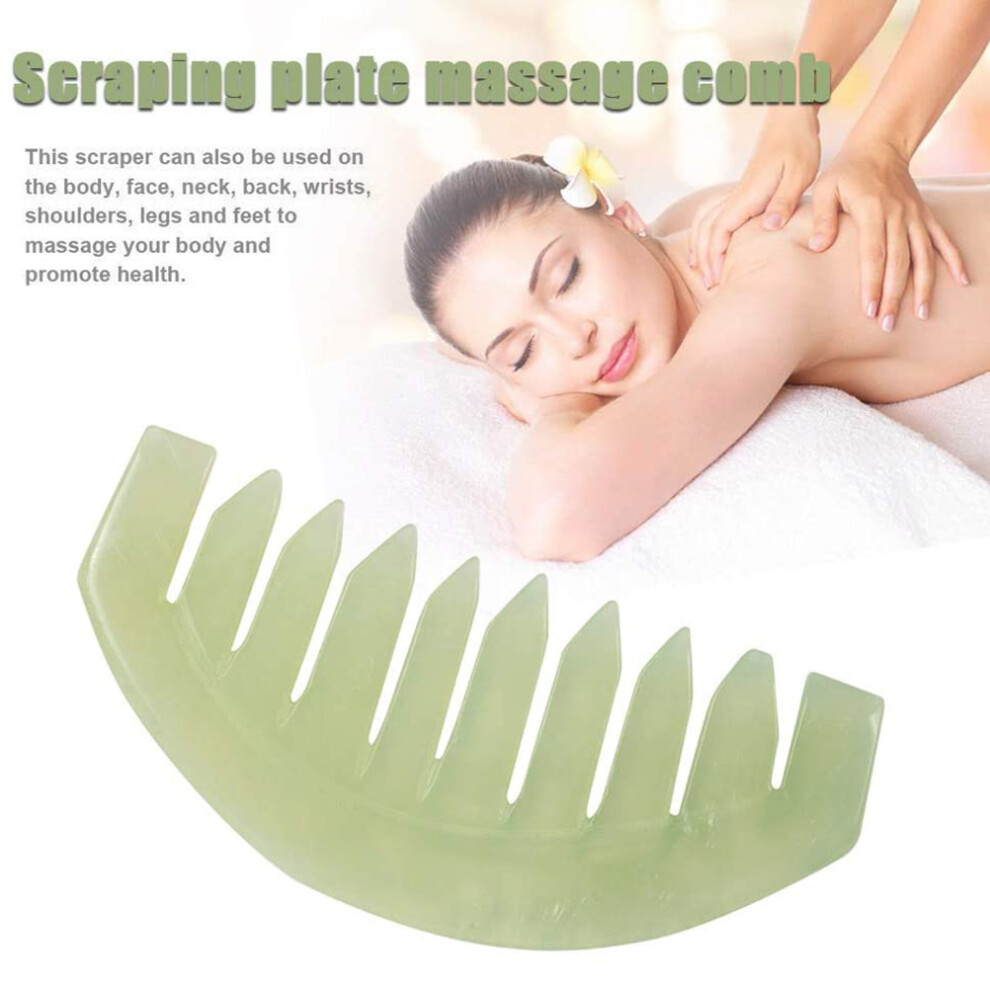 Natural Jade Comb Gua Sha: Enhance Hair & Massage Muscles