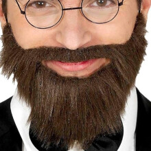 Divertente barba finta folta marrone, costume realistico da postumi di una sbornia, baffi finti per cosplay, feste di Halloween, accessori per feste
