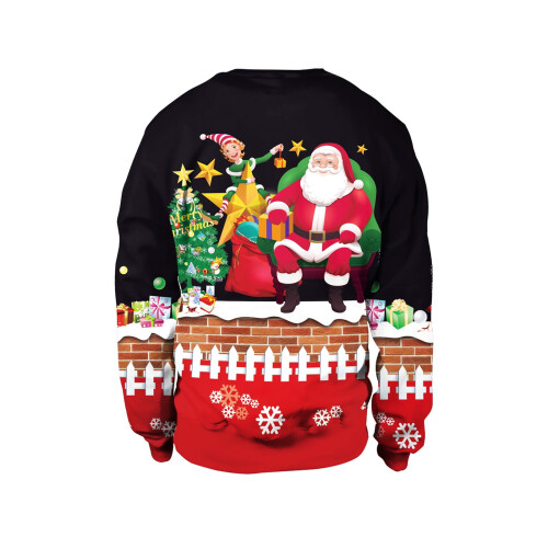 Lässiger, lustiger Weihnachtspullover, bequemer Unisex-Pullover mit 3D-Design, originelle Weihnachtskleidung, weich und komfortabel